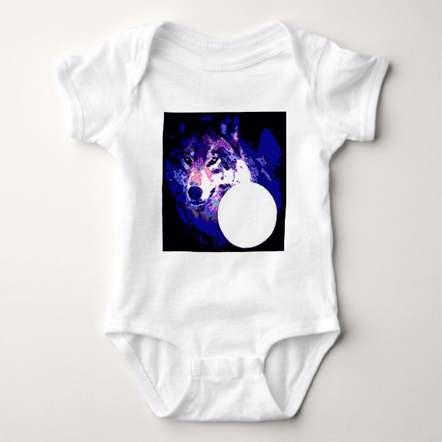 Wolf & Moon Baby Bodysuit (Front)