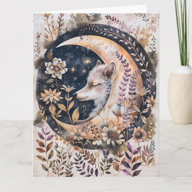 Wolf Moon Blank All-Occasion Card (Front)