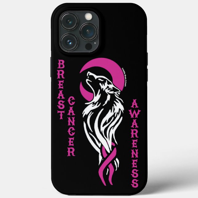 Wolf/Moon...Breast Cancer Case-Mate iPhone Case (Back)