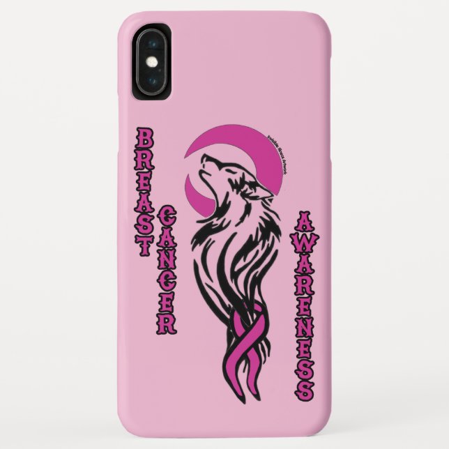 Wolf/Moon...Breast Cancer Case-Mate iPhone Case (Back)