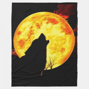 WOLF MOON FLEECE BLANKET