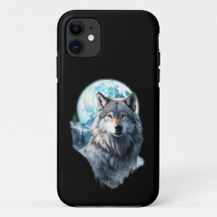 Wolf Moon Graphic Howling ,Under Full Moon Night Case-Mate iPhone Case