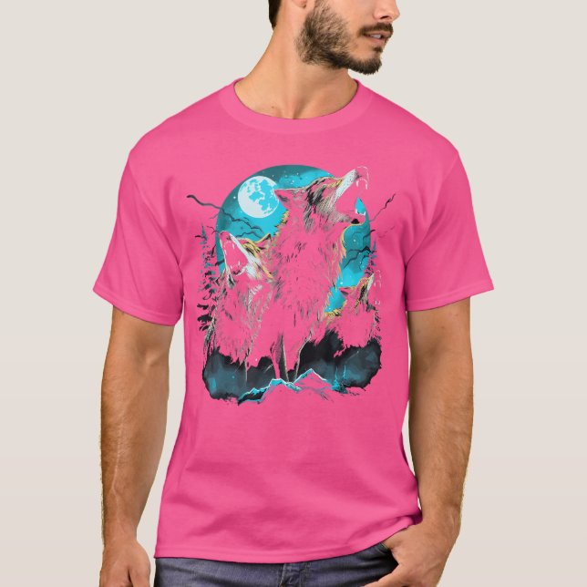 Wolf Moon Howling Wolves T-Shirt (Front)