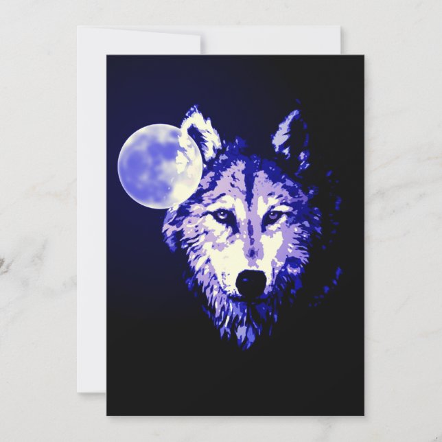 Wolf & Moon Invitation (Front)