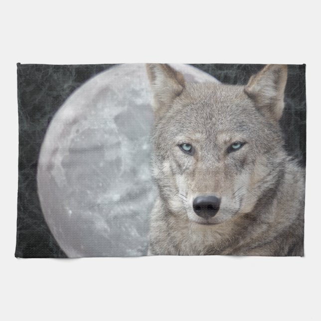 Wolf Moon Kitchen Towel (Horizontal)
