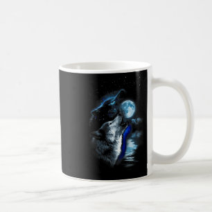 Wolf Moon Lake Wolf Howling Full Moon Wolf Graphic Coffee Mug