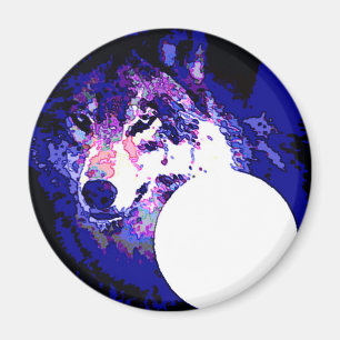 Wolf & Moon Magnet