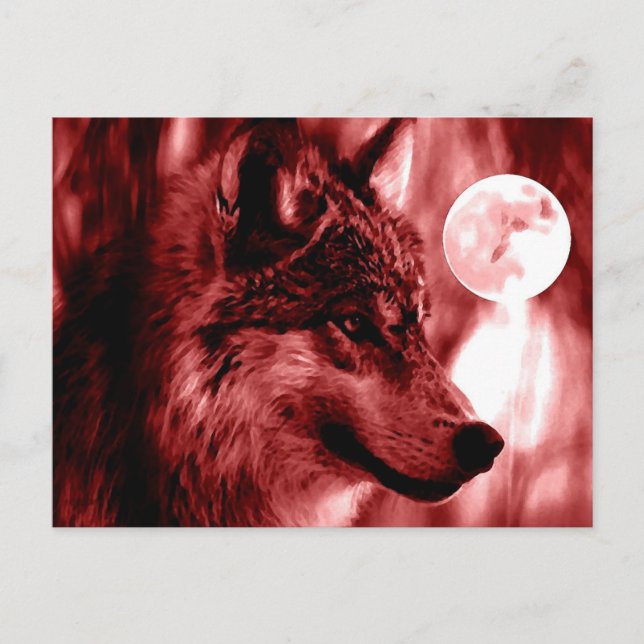 Wolf & Moon Postcard (Front)