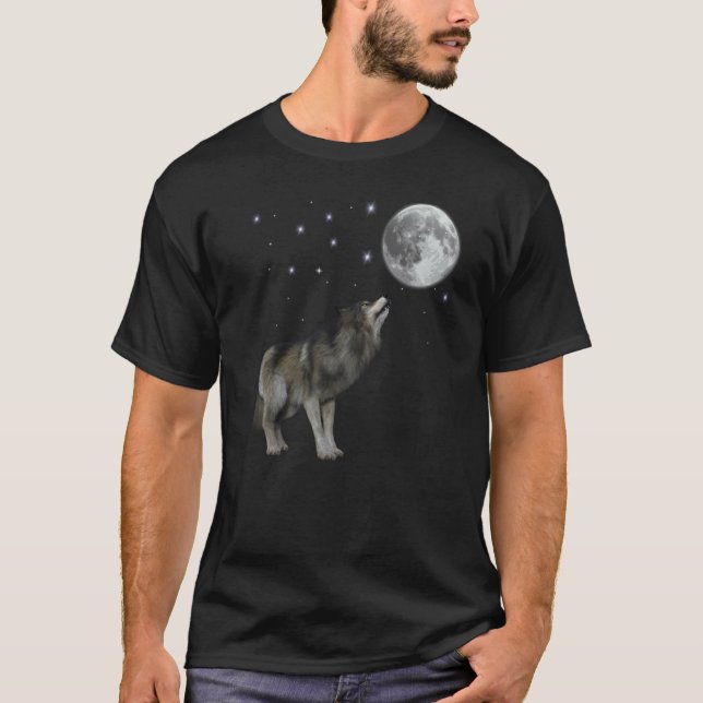 Wolf Moon Quote Wolf  Girl And Dead Moon Costume T-Shirt (Front)