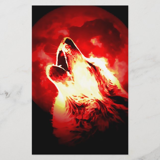 Wolf, Moon & Red Sky (Front)