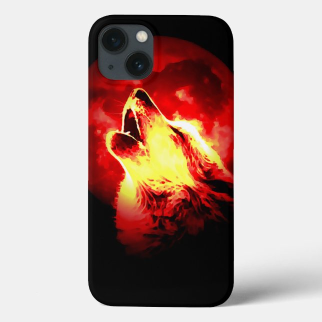 Wolf, Moon & Red Sky Case-Mate iPhone Case (Back)