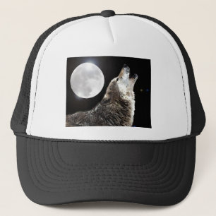 Wolf & Moon Trucker Hat