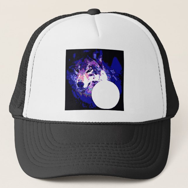 Wolf & Moon Trucker Hat (Front)