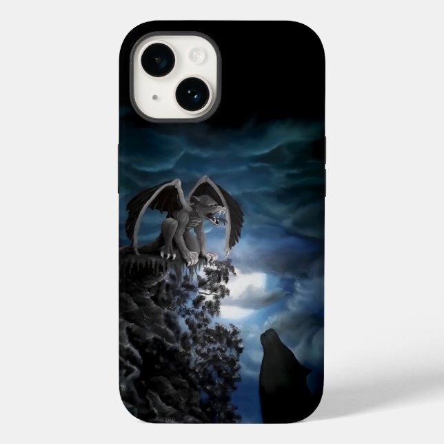 Wolf Moon - Wolf with Golem Case-Mate iPhone Case (Back)
