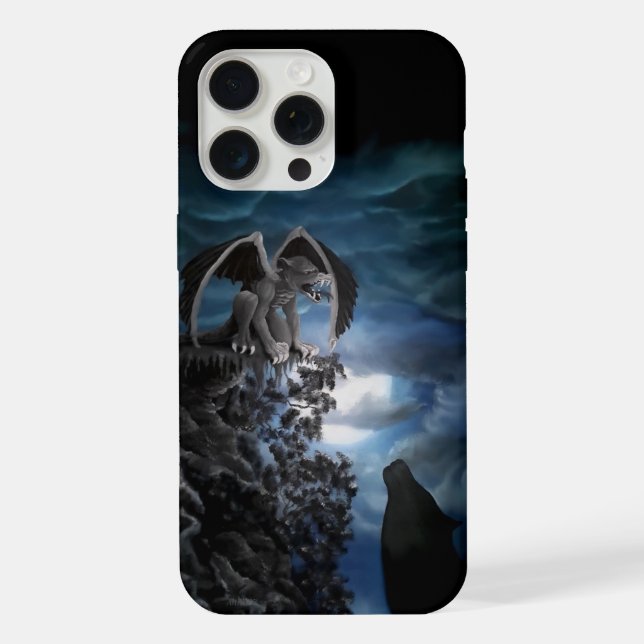 Wolf Moon - Wolf with Golem iPhone Case (Back)