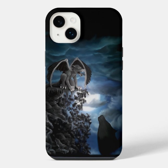 Wolf Moon - Wolf with Golem iPhone Case (Back)