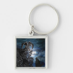 Wolf Moon - Wolf with Golem Key Ring