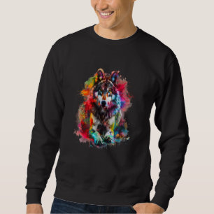 Wolf Motif Animal Lover Forest Art Wild Animal Nat Sweatshirt