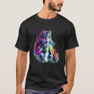 Wolf Motif Animal Lover Forest Art Wild Animal Nat T-Shirt