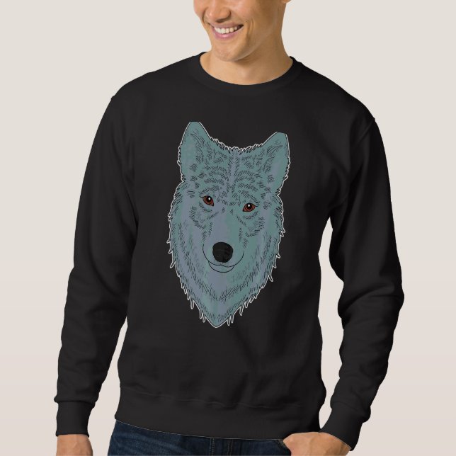 Wolf Motif Predator Face Wolfs  1 Sweatshirt (Front)