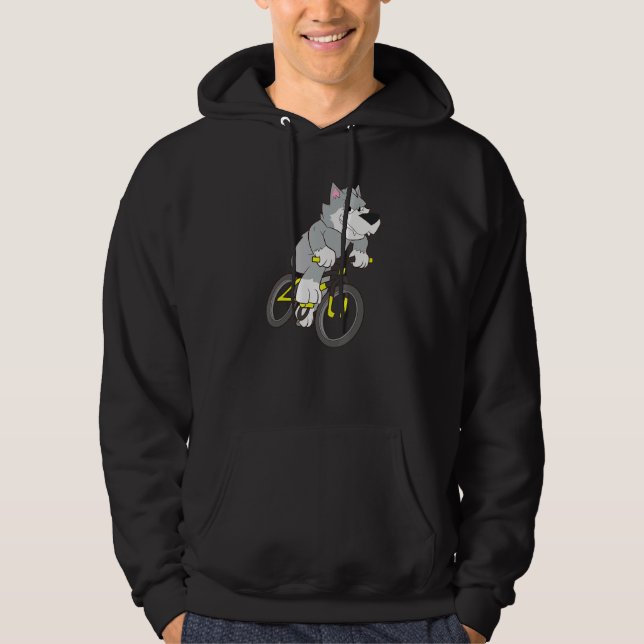 Wolf  Mountain Bike Hoodie (Front)