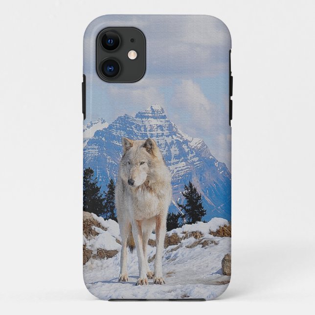 Wolf & Mountain Wildlife Art iPhone 5 Case (Back)
