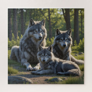 Wolf Mum and Pup Jigsaw Puzzle