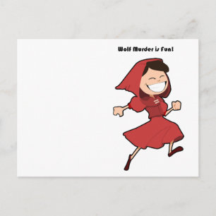 Wolf Murder Little Red Riding Hood Funny Cartoon Postcard