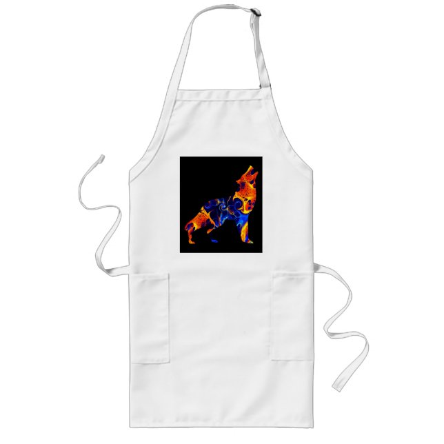 WOLF NEON ABSTRACT PAINT LONG APRON (Front)