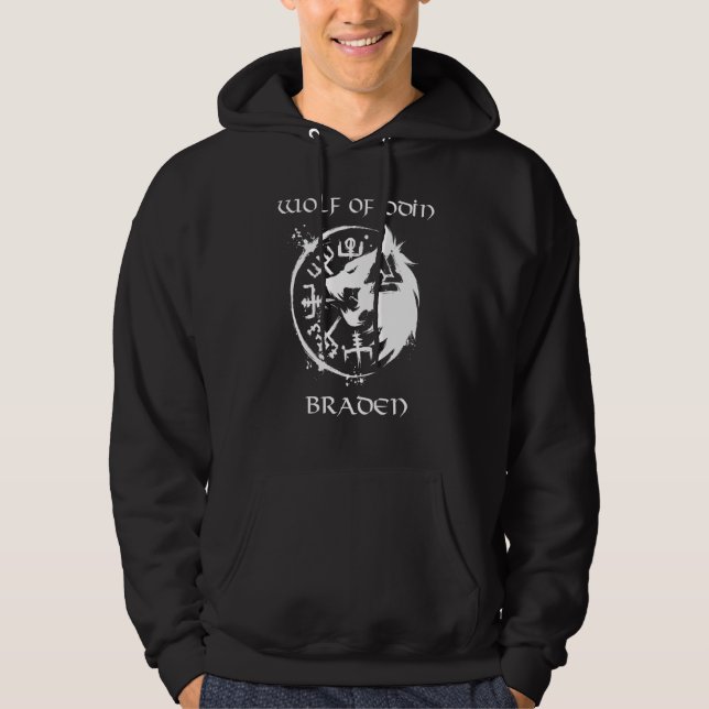 Wolf Of Odin Braden  Personalised Hoodie (Front)