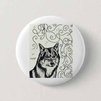 Wolf of Wisdom 6 Cm Round Badge
