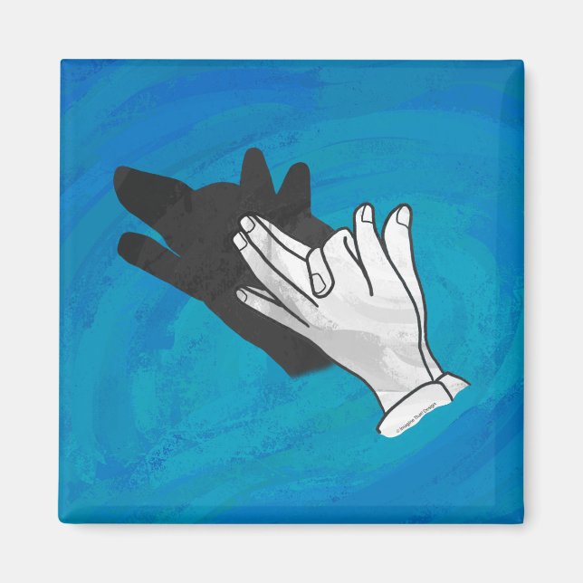 Wolf On Blue Magnet (Front)