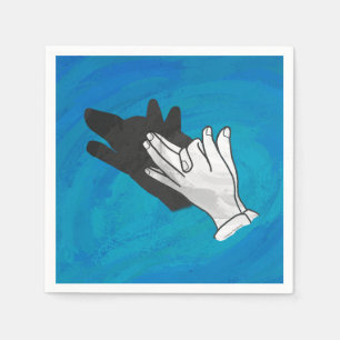 Wolf On Blue Napkin