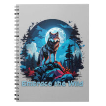 Wolf on top of Rock at Night