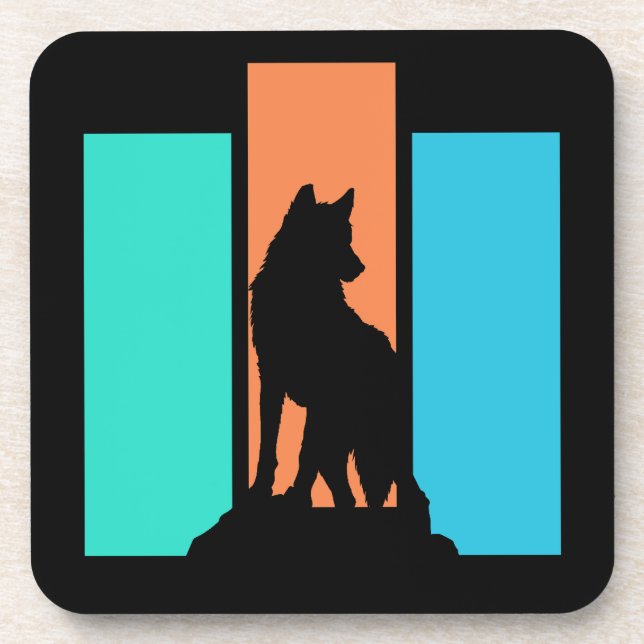 Wolf Outdoors Nature Silhouette Coaster (Front)