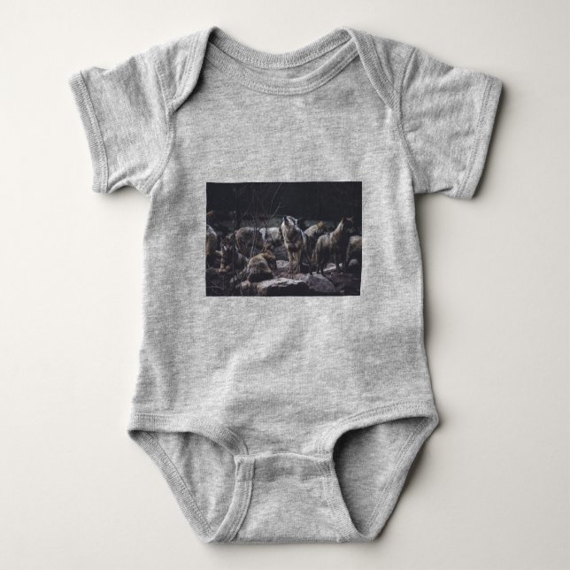 Wolf Pack Baby Bodysuit (Front)