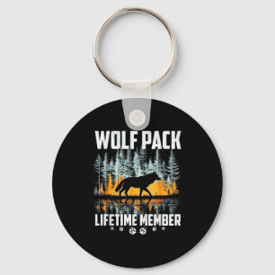 Wolf pack howling wolf lifetime member wildlife key ring