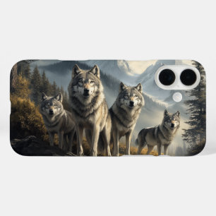 Wolf Pack in Mountain Landscape iPhone 16 Plus Case