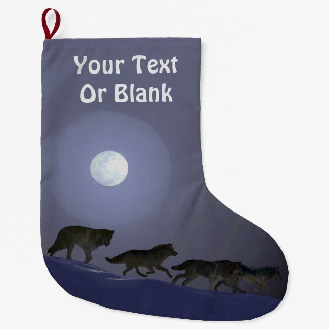 Wolf Pack Large Christmas Stocking (Front)