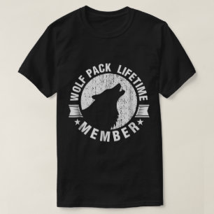 Wolf Pack Lifetime Member Vintage Wolf Silhouette T-Shirt