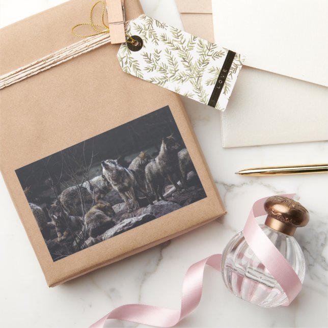 Wolf Pack Rectangular Sticker (Gifting)