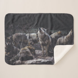Wolf Pack Sherpa Blanket