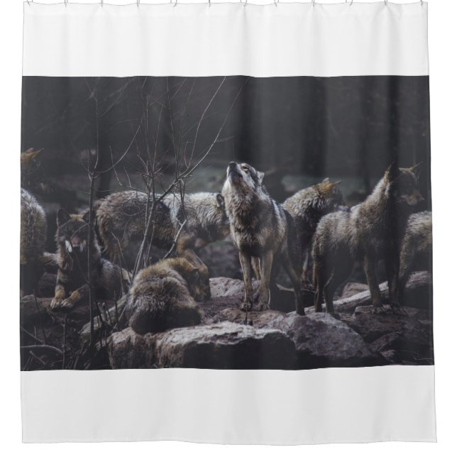 Wolf Pack Shower Curtain (Front)