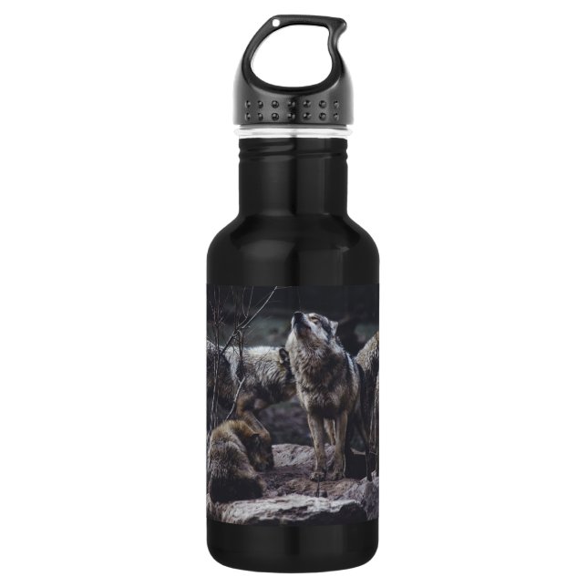 Wolf Pack Stainless Steel Water Bottle (Front)