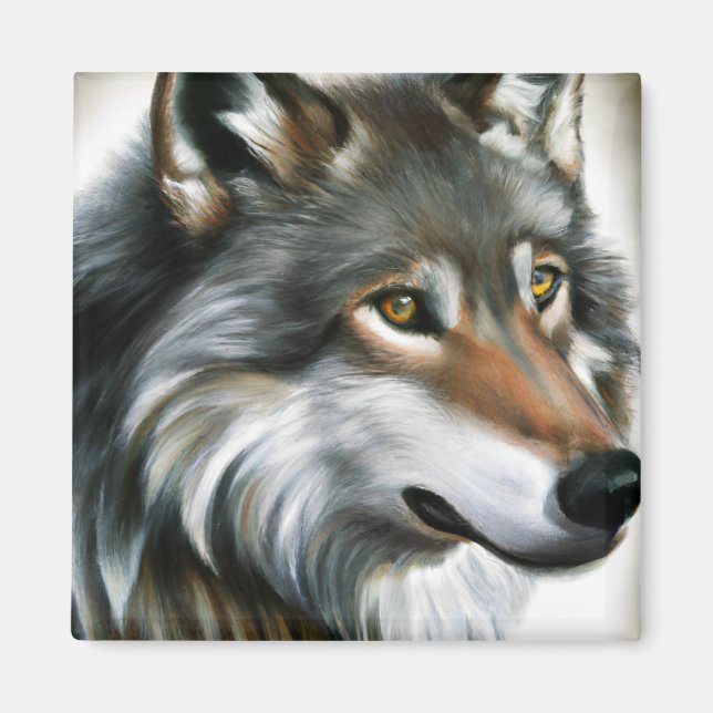Wolf Painting Magnet (Front)