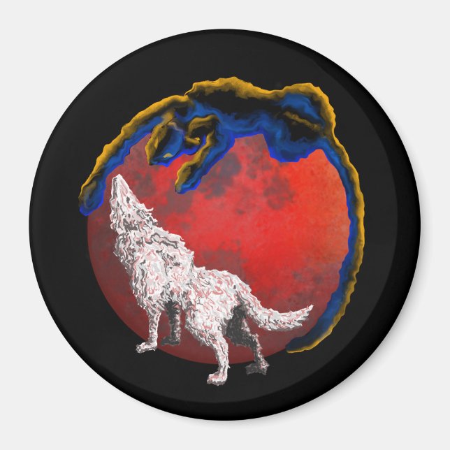 Wolf Panther Lunar Eclipse Magnet (Front)