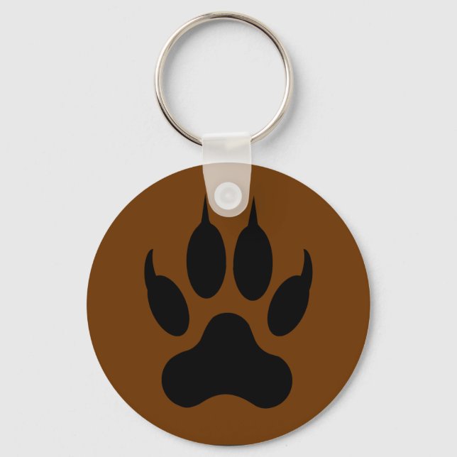 Wolf Paw Print Double Sided Key Ring (Front)