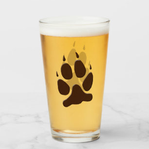 Wolf Paw Print Glass