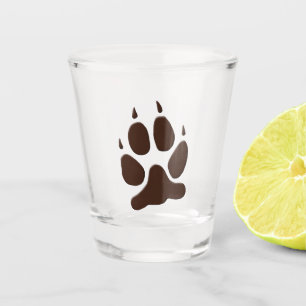 Wolf Paw Print Shot Glass