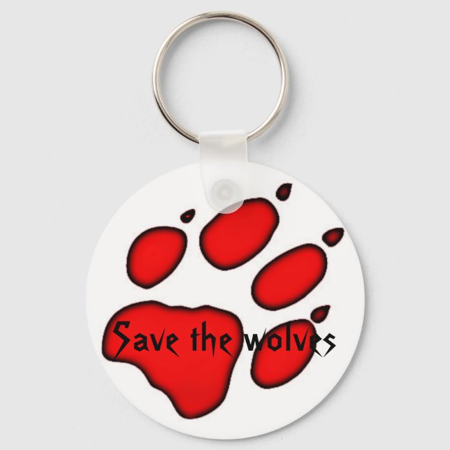wolf paw, Save the wolves Key Ring (Front)